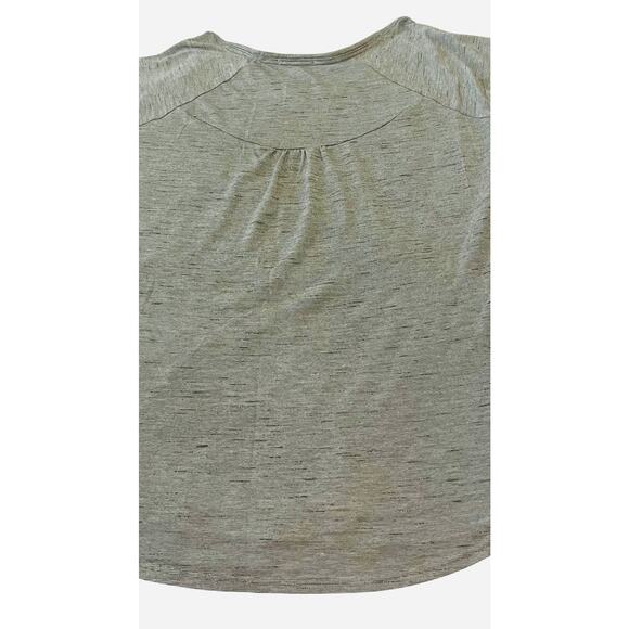 MAURICES SHORT SLV ROUND NECK FRONT LACE BLOUSE, WOMENS, M, GREY & WHITE LACE - Picture 7 of 12